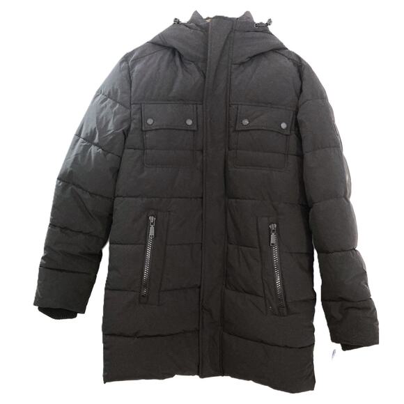 Vince Camuto Hooded Lined Puffer Zip Front Coat Size Small in Black NWT - Picture 1 of 8